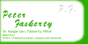 peter faskerty business card