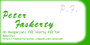 peter faskerty business card